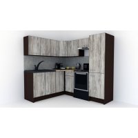 Bucatarie de Colt GENA NEW 8 ST. 180-210, Fara Corp de Cuptor, Wenge / Decor K084